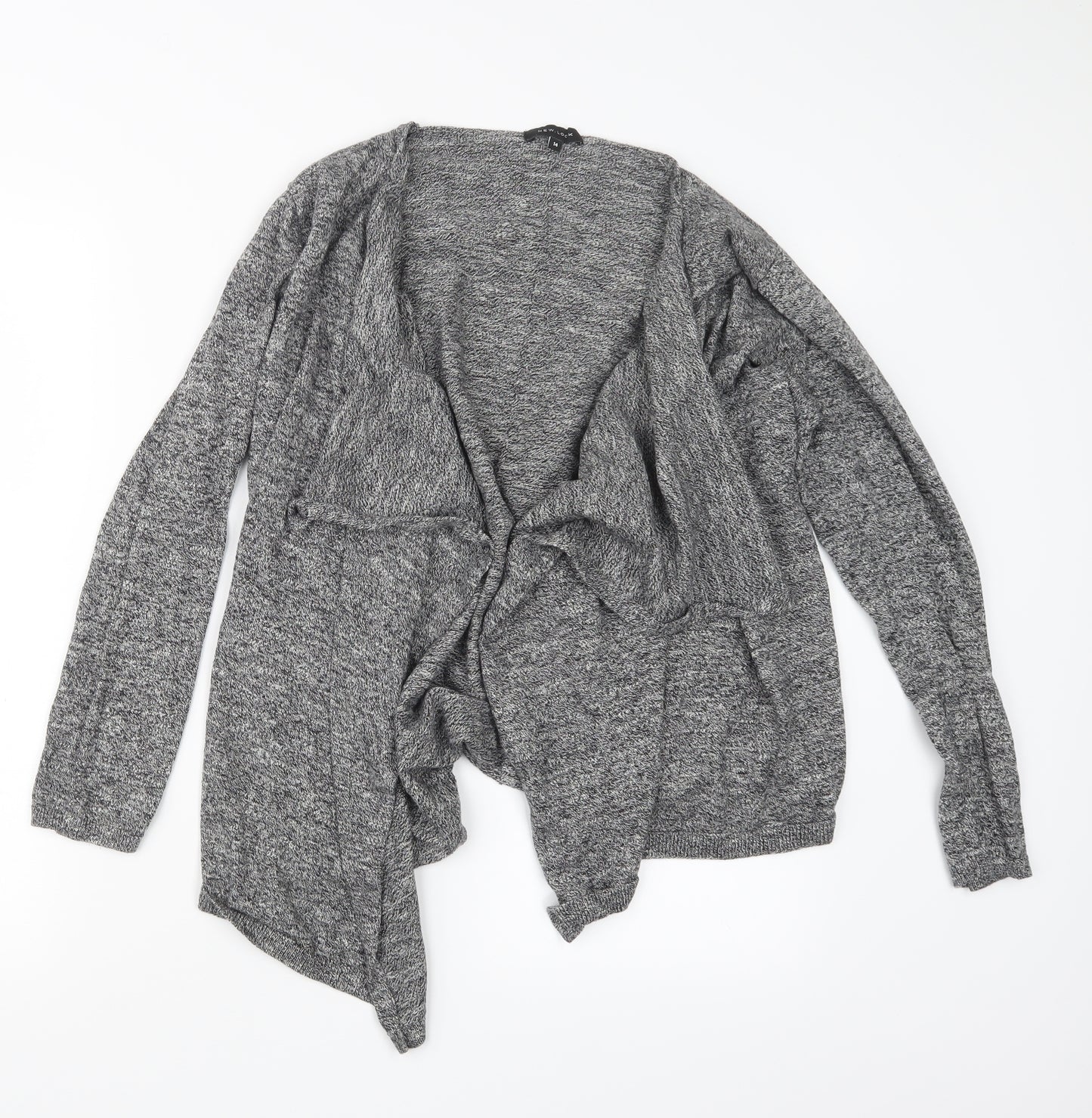 New Look Womens Grey  Knit Cardigan Jumper Size 14