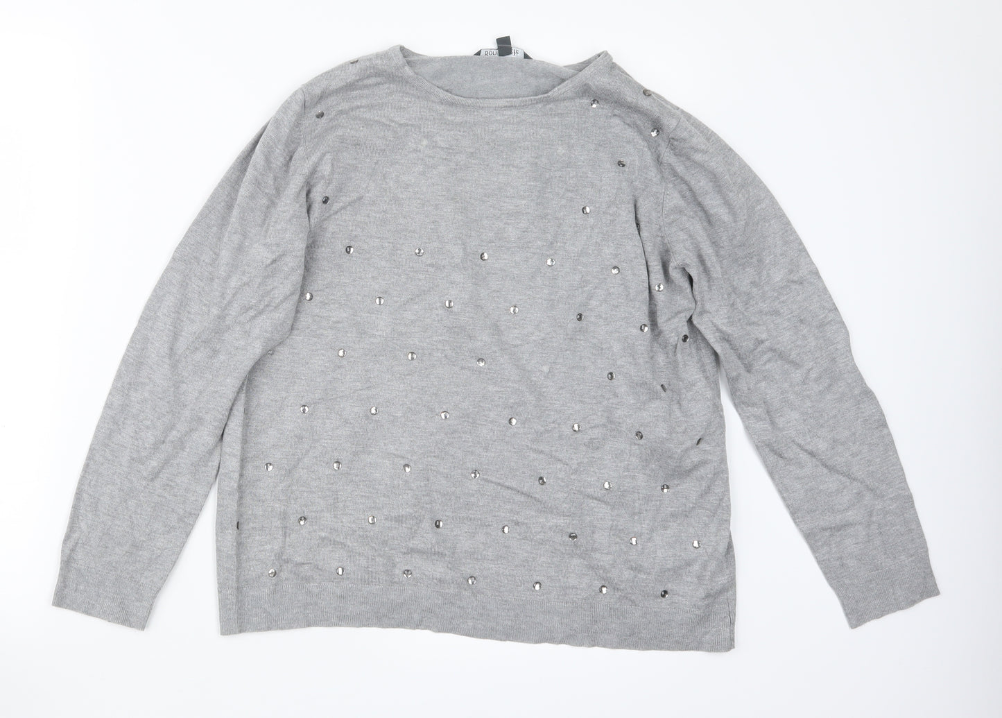 Bonmarché Womens Grey  Knit Pullover Jumper Size 16