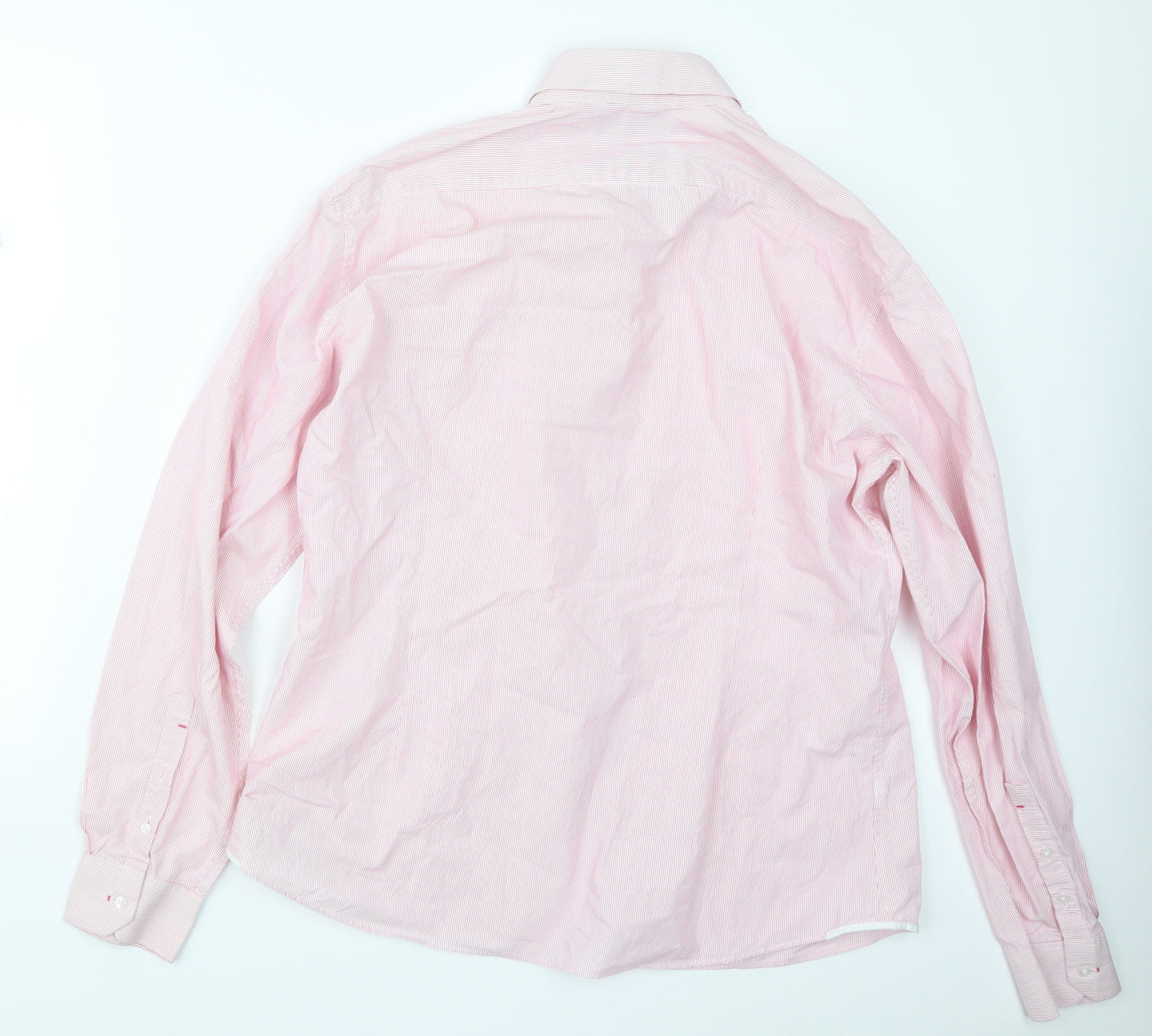 Limited Collection Mens Pink Striped   Button-Up Size 17.5