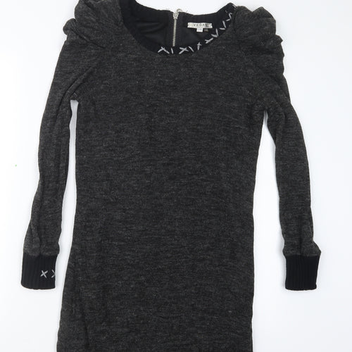 Vegas Womens Black  Knit Pullover Jumper Size S