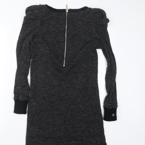 Vegas Womens Black  Knit Pullover Jumper Size S