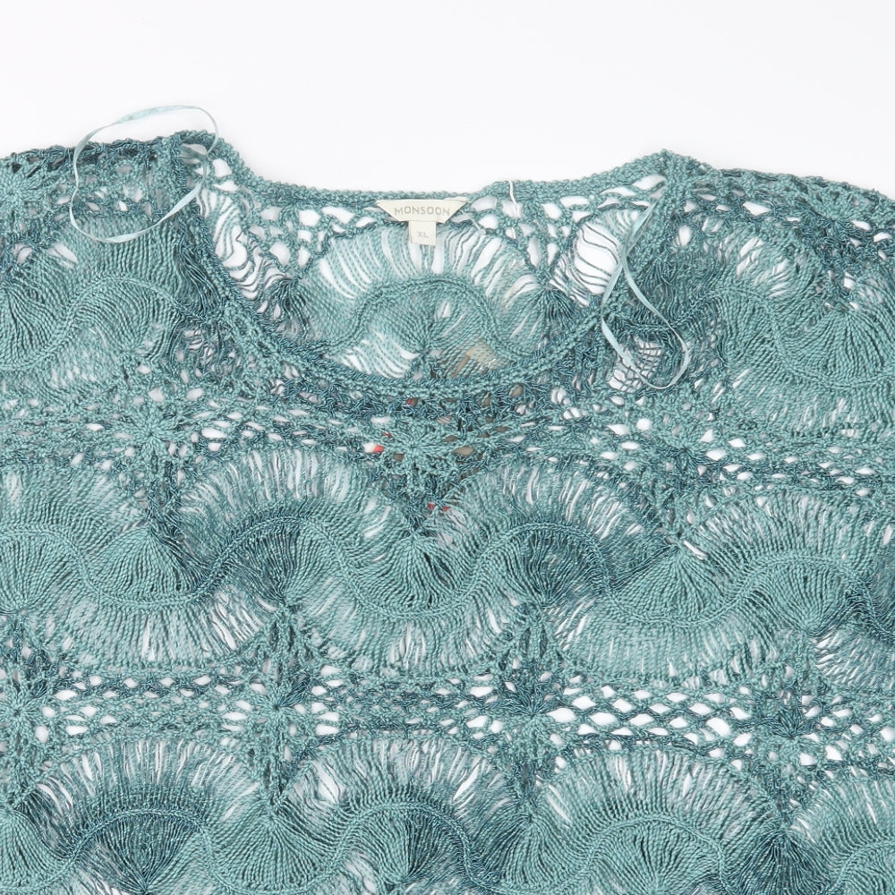 Monsoon Womens Blue   Basic T-Shirt Size XL