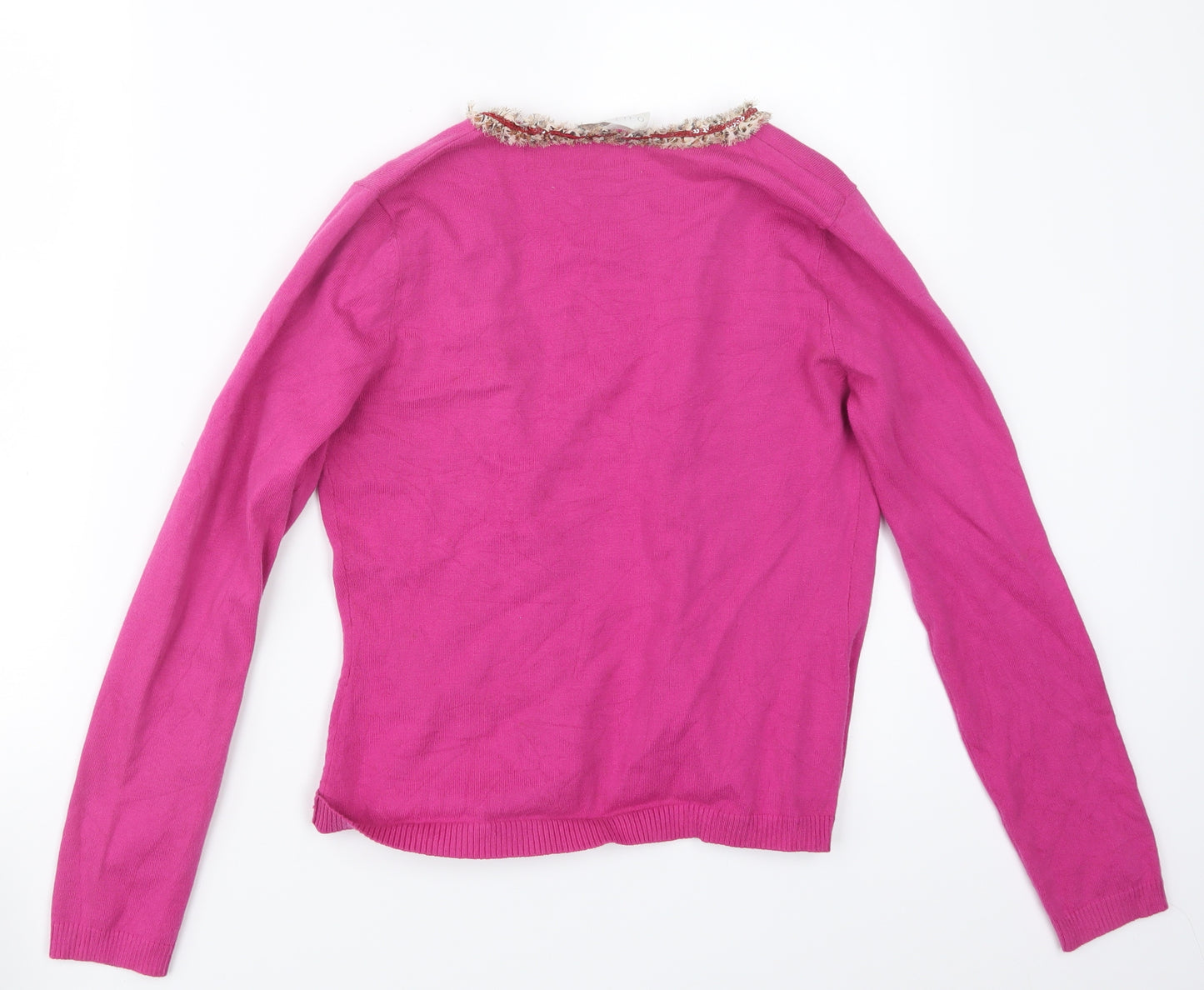Oui Womens Pink  Knit Cardigan Jumper Size 10