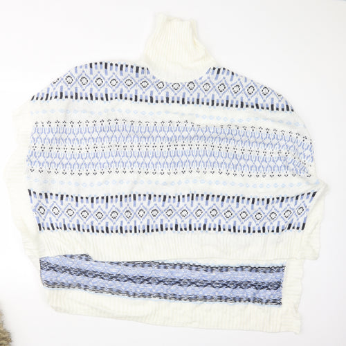 Blue Motion Womens Blue  Knit Cape Jumper Size M