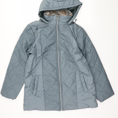 Anne De Lancay Womens Grey   Parka Coat Size S