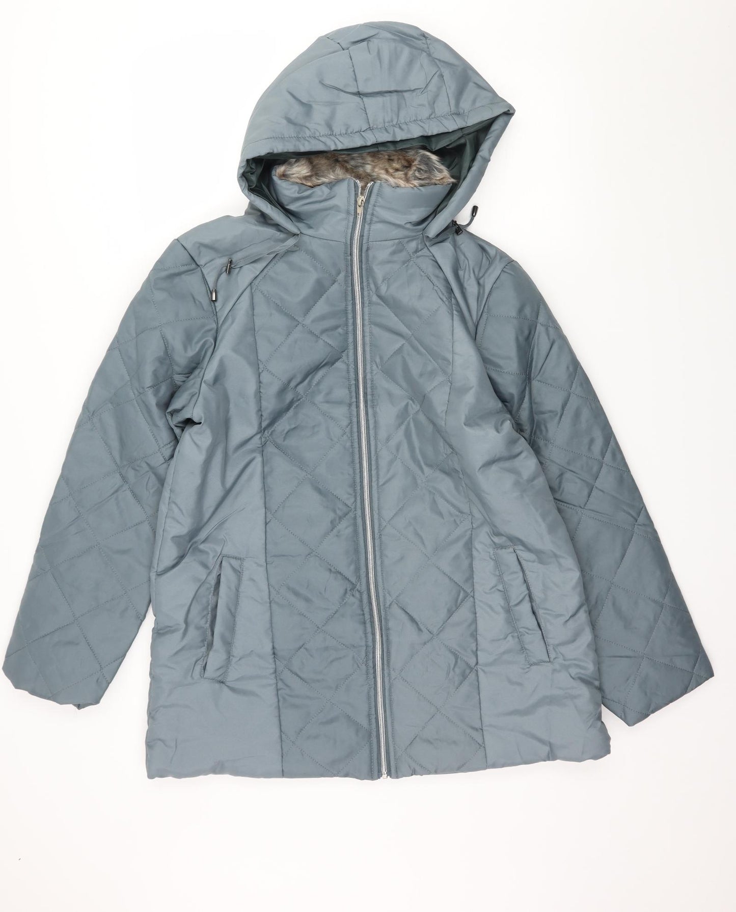 Anne De Lancay Womens Grey   Parka Coat Size S