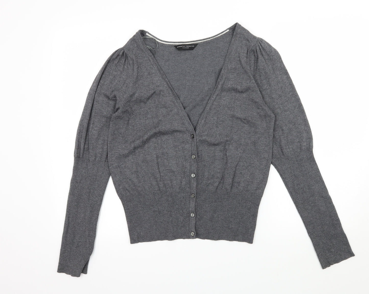 Dorothy Perkins Womens Grey  Knit Cardigan Jumper Size 16