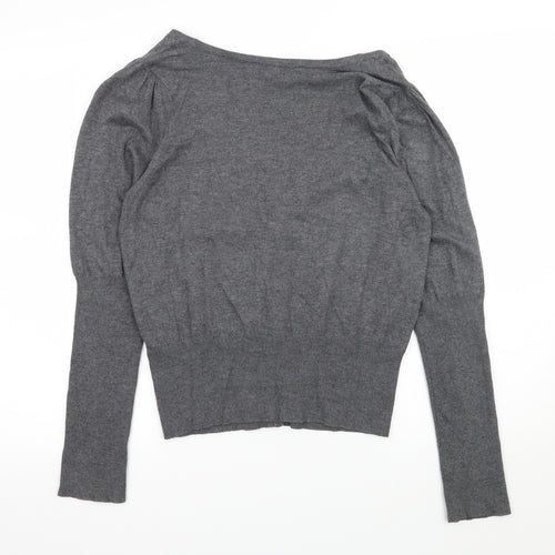 Dorothy Perkins Womens Grey  Knit Cardigan Jumper Size 16