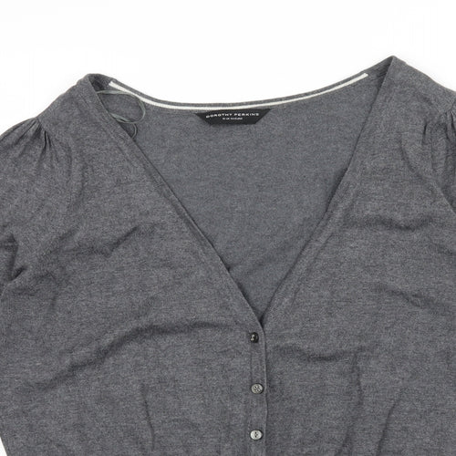 Dorothy Perkins Womens Grey  Knit Cardigan Jumper Size 16
