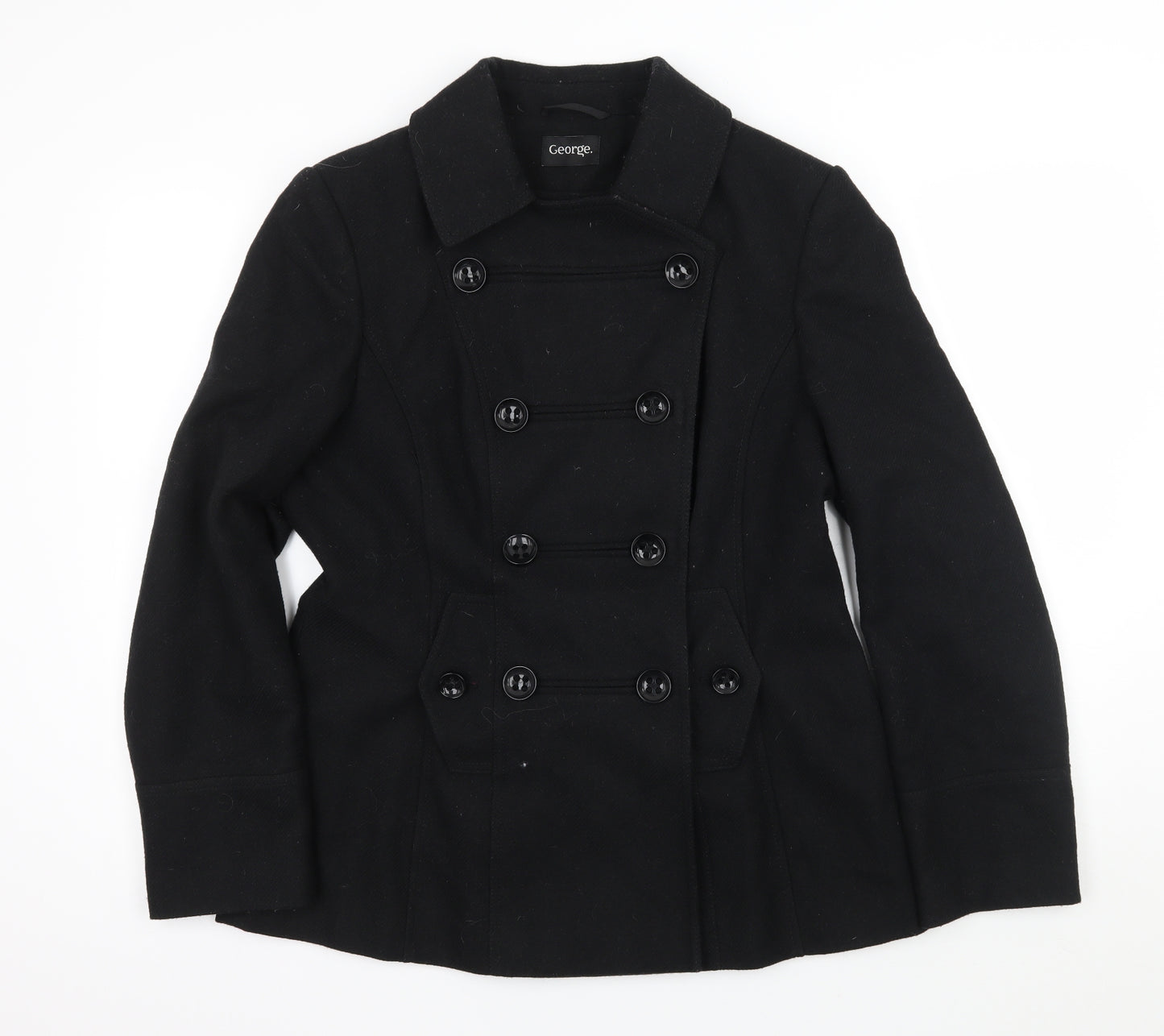 George Womens Black   Pea Coat Coat Size 14