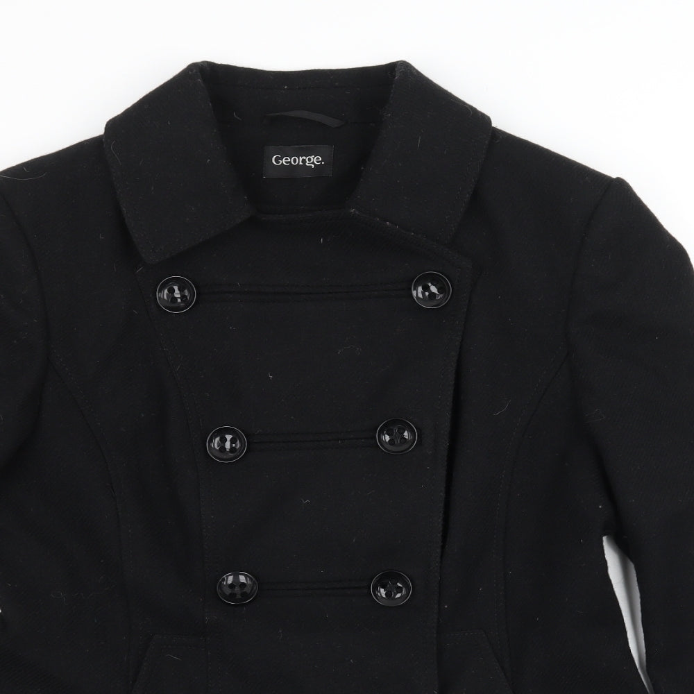 George Womens Black   Pea Coat Coat Size 14