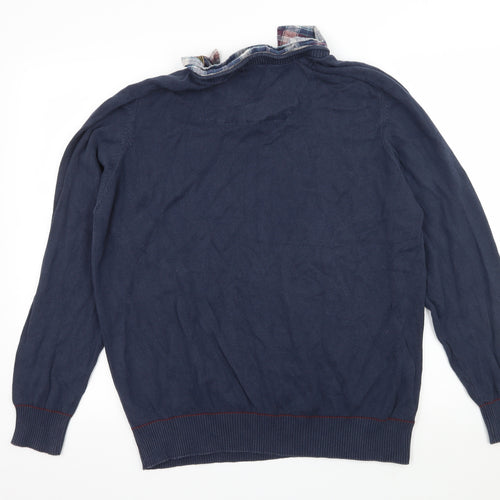 Boston Crew Mens Blue  Knit Pullover Jumper Size XL