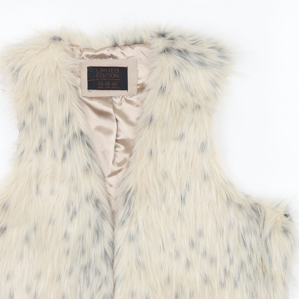 Atmosphere Womens Ivory   Gilet Jacket Size 16  - Faux Fur