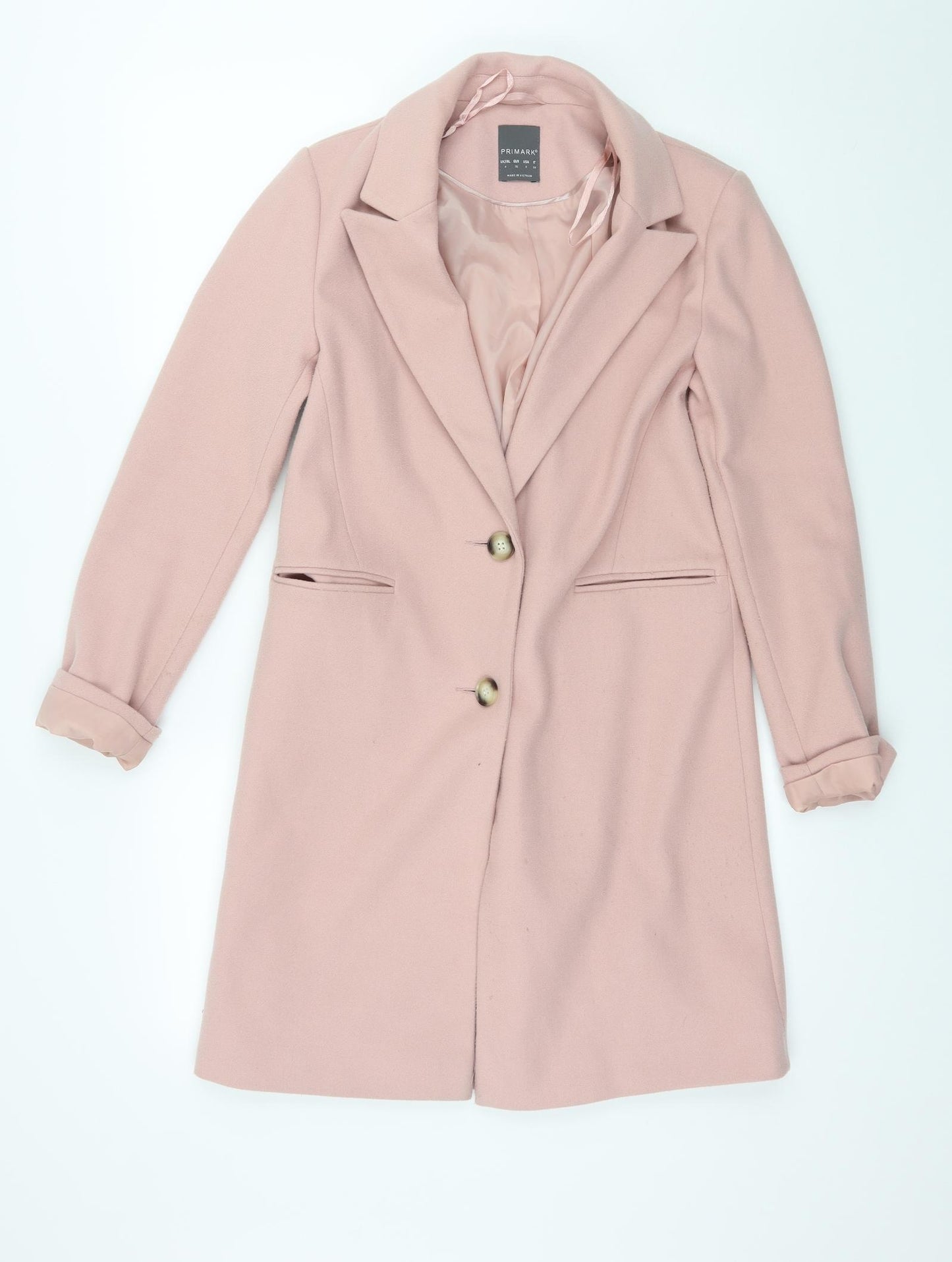 Primark Womens Pink   Overcoat Coat Size 4