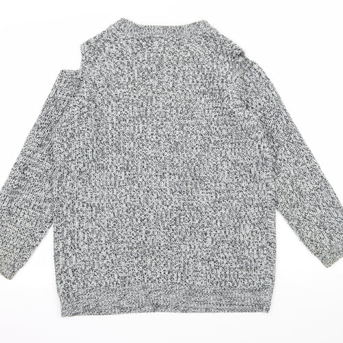 BeYou Womens Grey  Knit Pullover Jumper Size 12  - Cut Out Shoulder