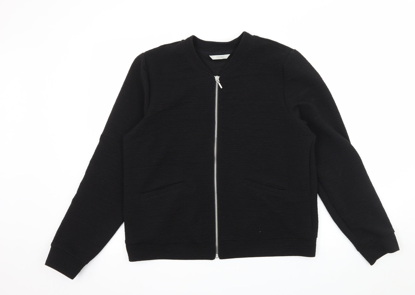 George Womens Black  Jersey Bomber Jacket Jacket Size 16