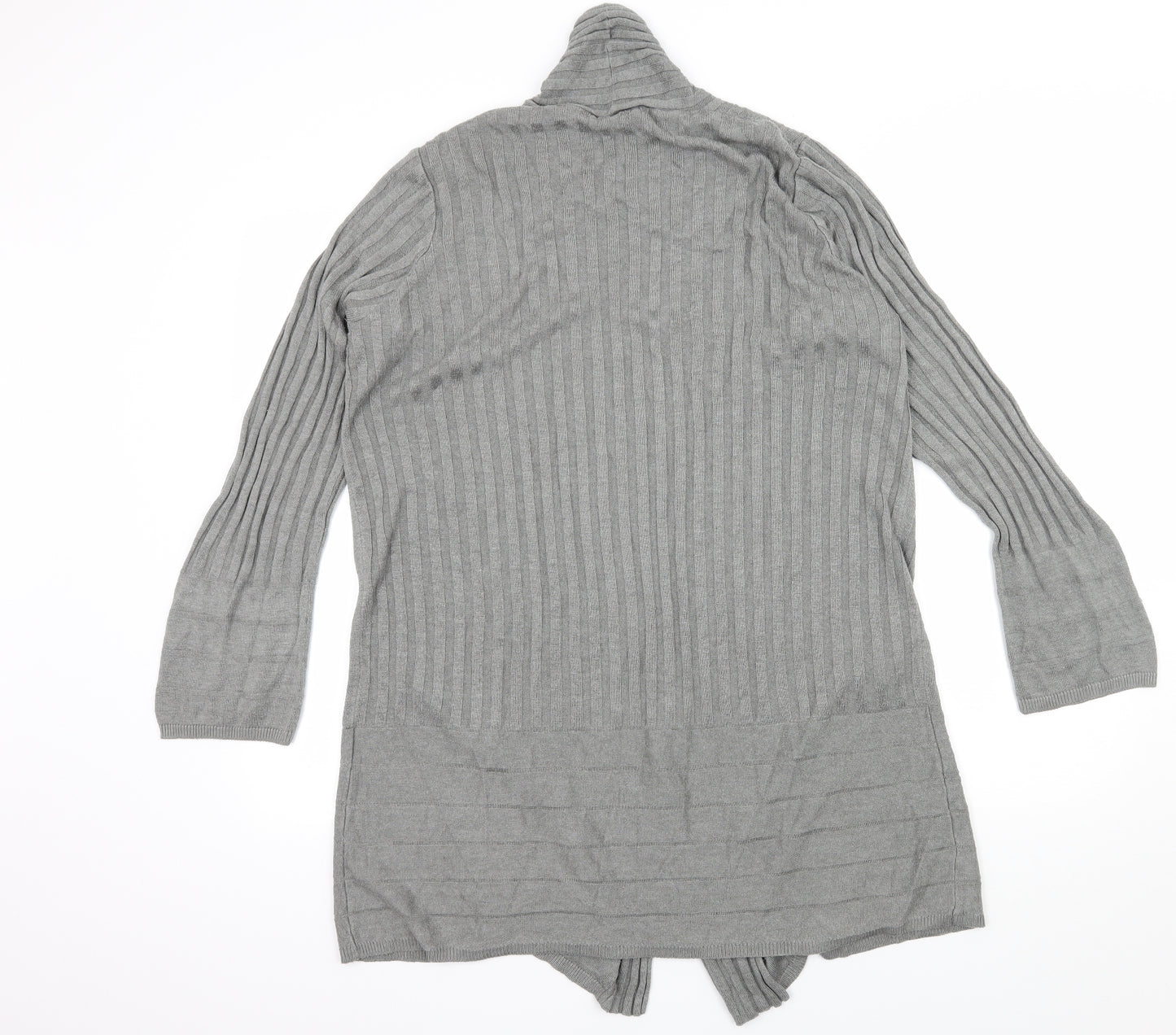 Per Una Womens Grey  Knit Cardigan Jumper Size 16
