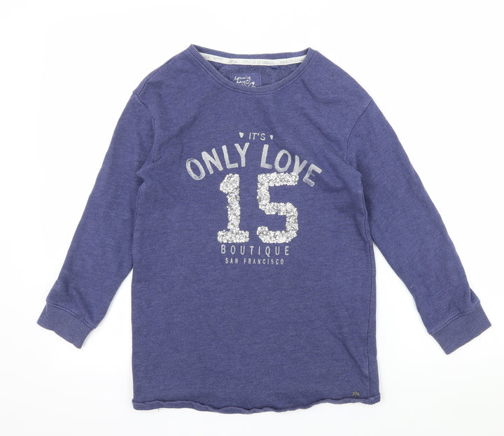 NEXT Girls Blue Jersey Pullover Sweatshirt Size 8 Years - Only Love