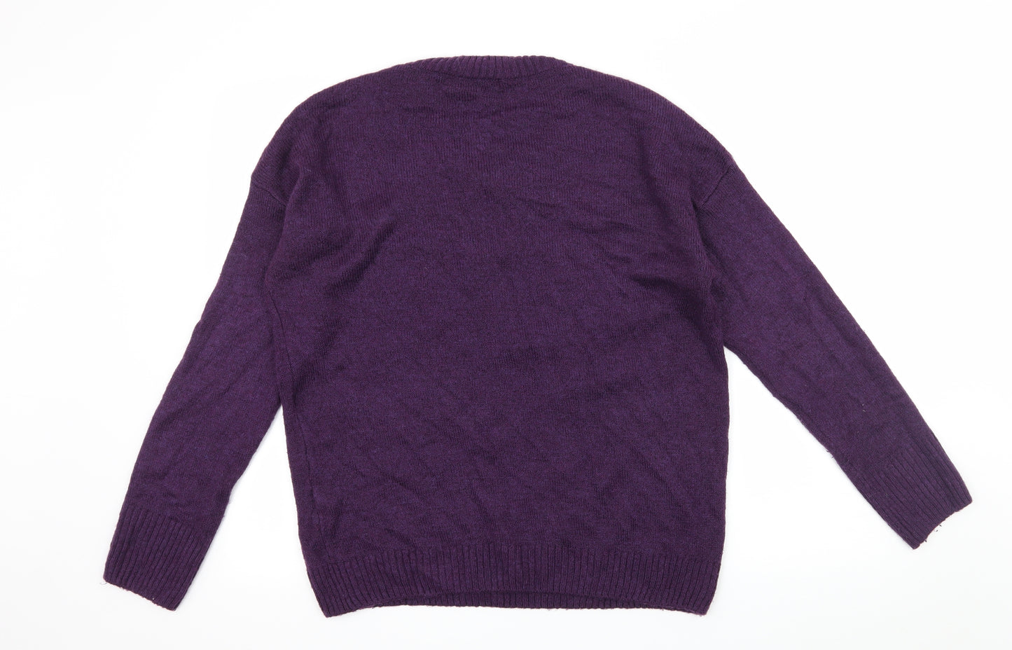 Roman Womens Purple  Knit Pullover Jumper Size 10