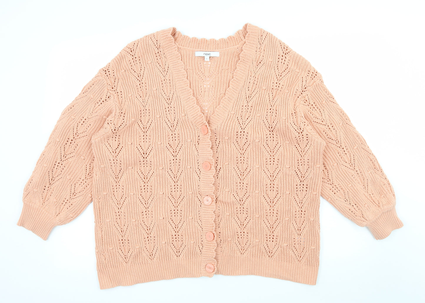 NEXT Womens Orange  Knit Cardigan Jumper Size L