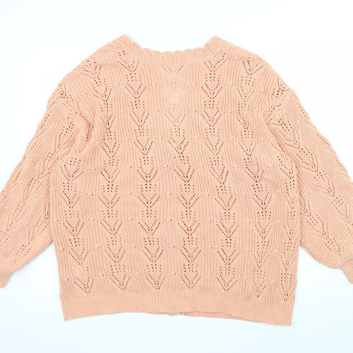 NEXT Womens Orange  Knit Cardigan Jumper Size L