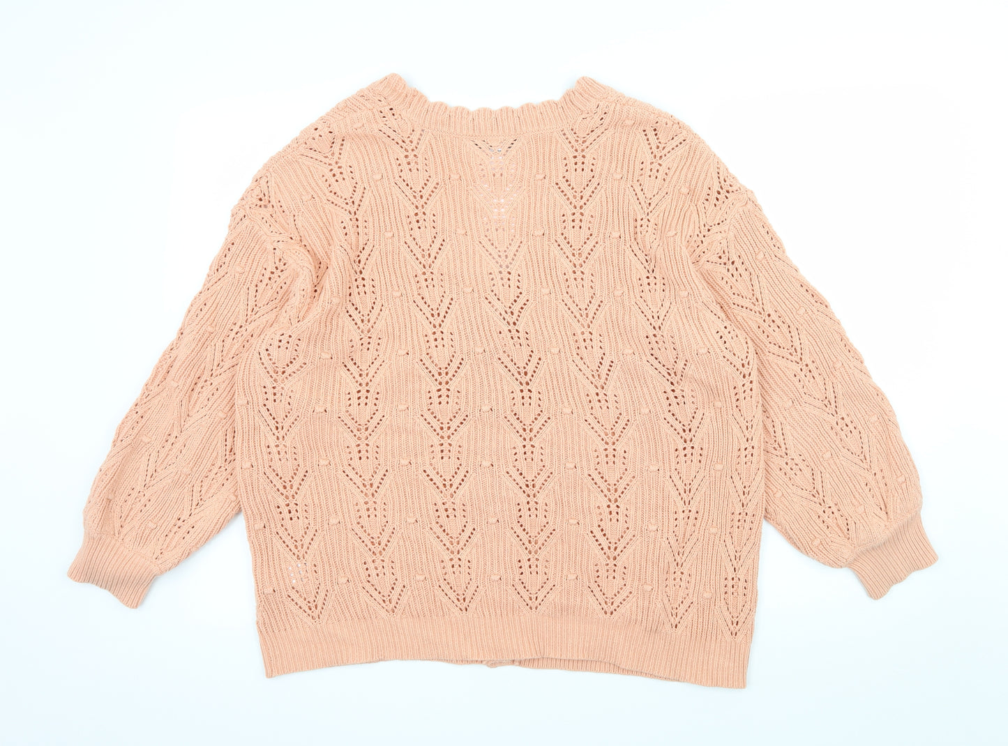 NEXT Womens Orange  Knit Cardigan Jumper Size L