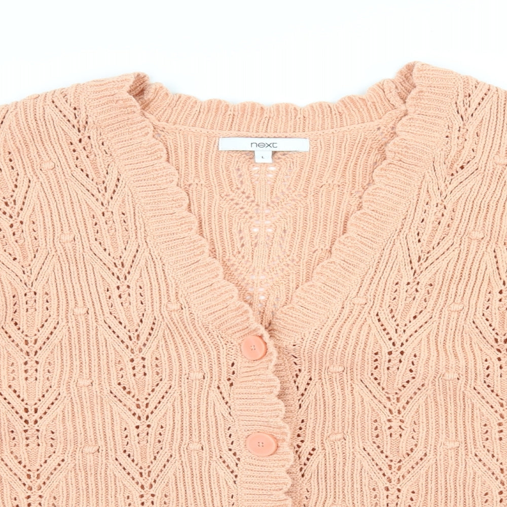 NEXT Womens Orange  Knit Cardigan Jumper Size L