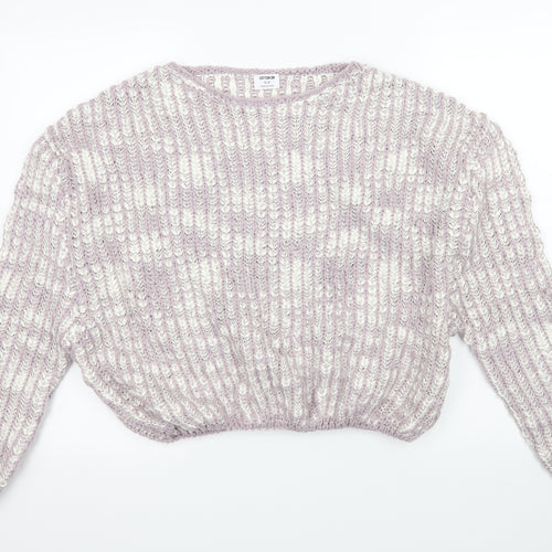 Cotton On Womens Purple Striped Knit Pullover Jumper Size S