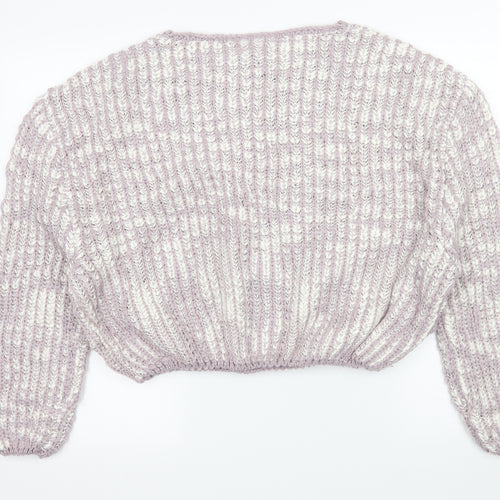 Cotton On Womens Purple Striped Knit Pullover Jumper Size S
