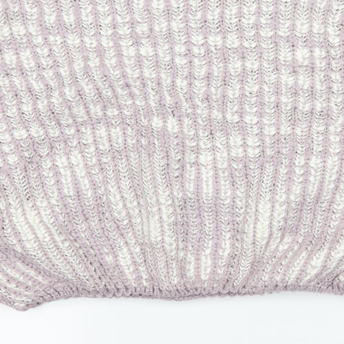 Cotton On Womens Purple Striped Knit Pullover Jumper Size S