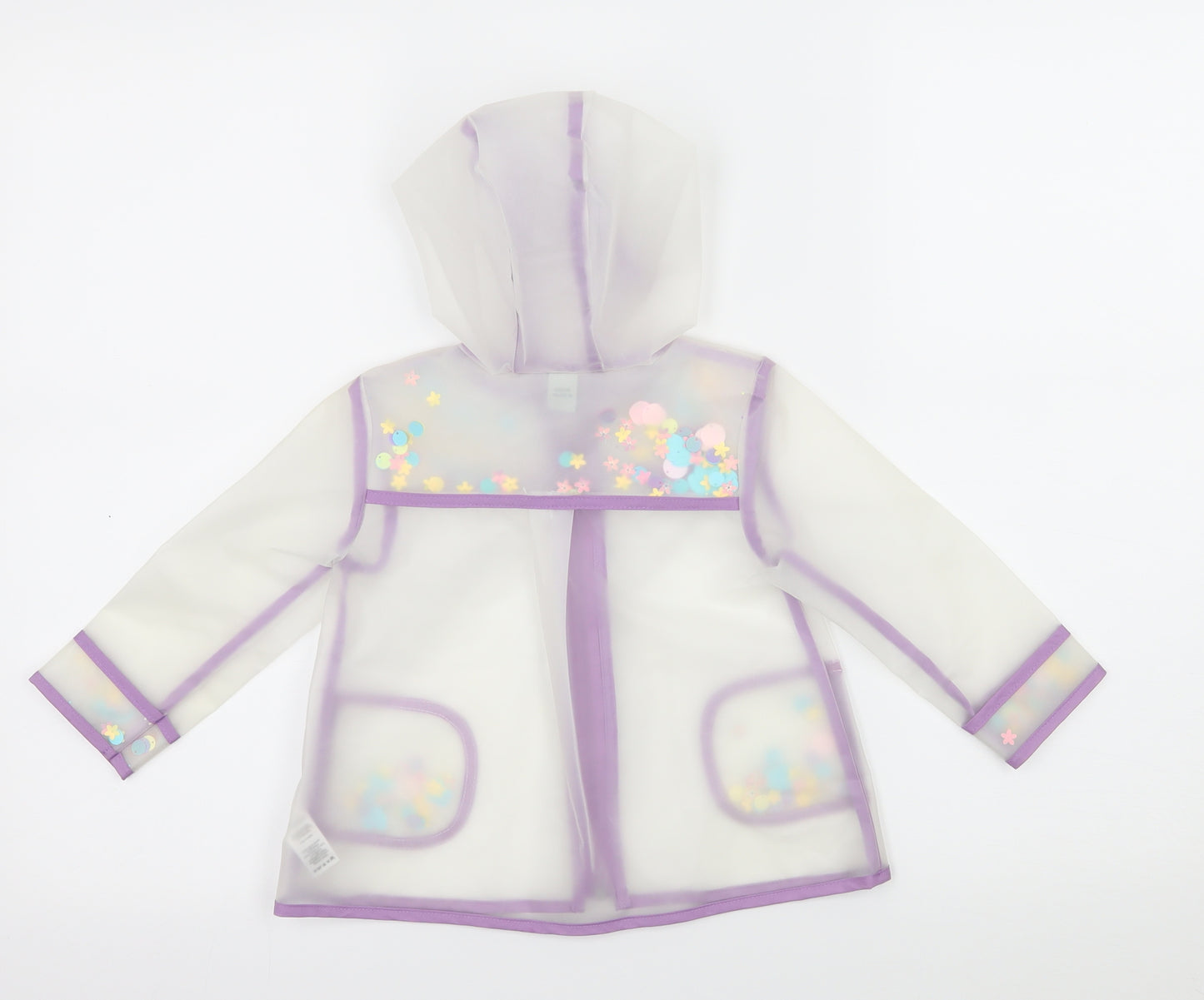 TU Girls Clear Striped  Jacket  Size 9-12 Months