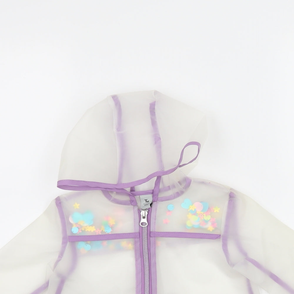 TU Girls Clear Striped  Jacket  Size 9-12 Months