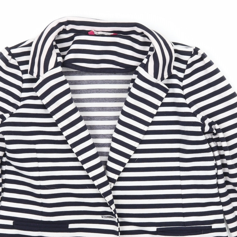 Young Dimension Girls Blue Striped Jersey Jacket  Size 12-13 Years