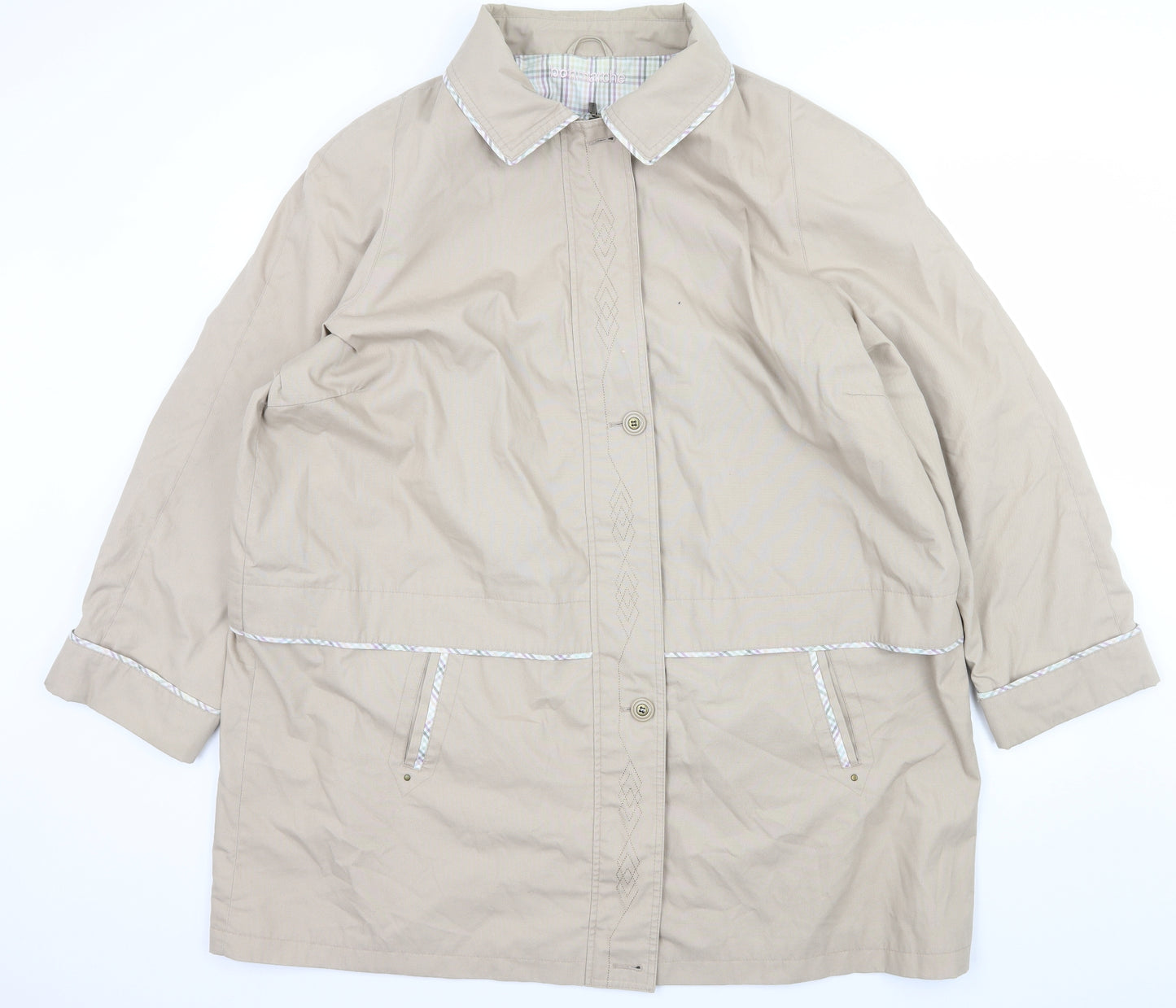 Bonmarché Womens Beige   Overcoat Coat Size XL