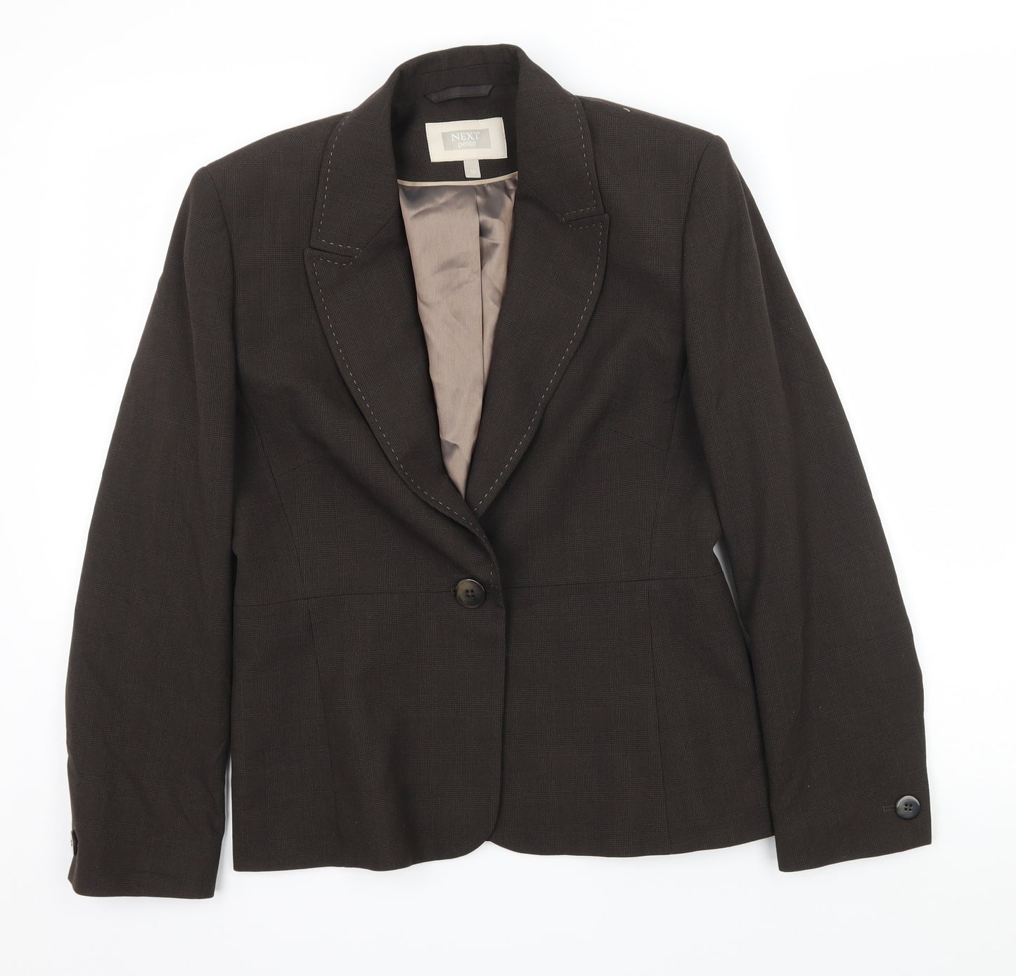 NEXT Womens Brown Check  Jacket Suit Jacket Size 12
