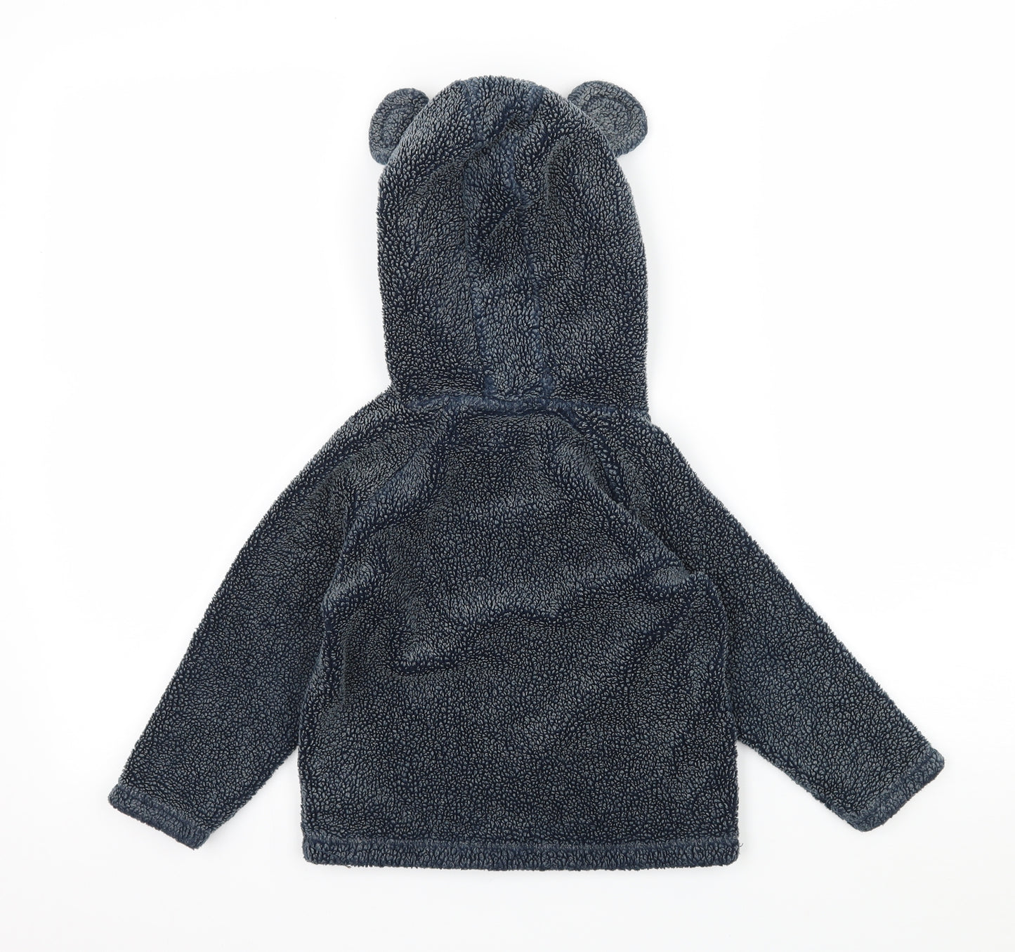 NEXT Boys Blue  Jersey Pullover Hoodie Size 3-4 Years  - Bear