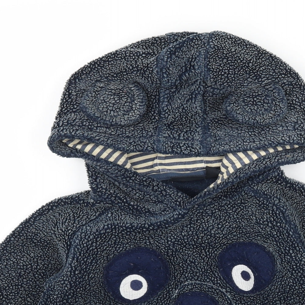 NEXT Boys Blue  Jersey Pullover Hoodie Size 3-4 Years  - Bear
