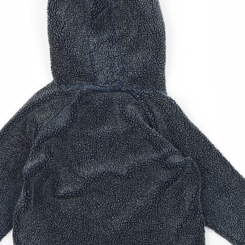 NEXT Boys Blue  Jersey Pullover Hoodie Size 3-4 Years  - Bear
