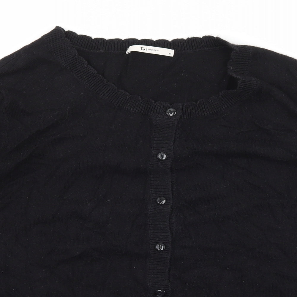 TU Womens Black  Knit Cardigan Jumper Size 18
