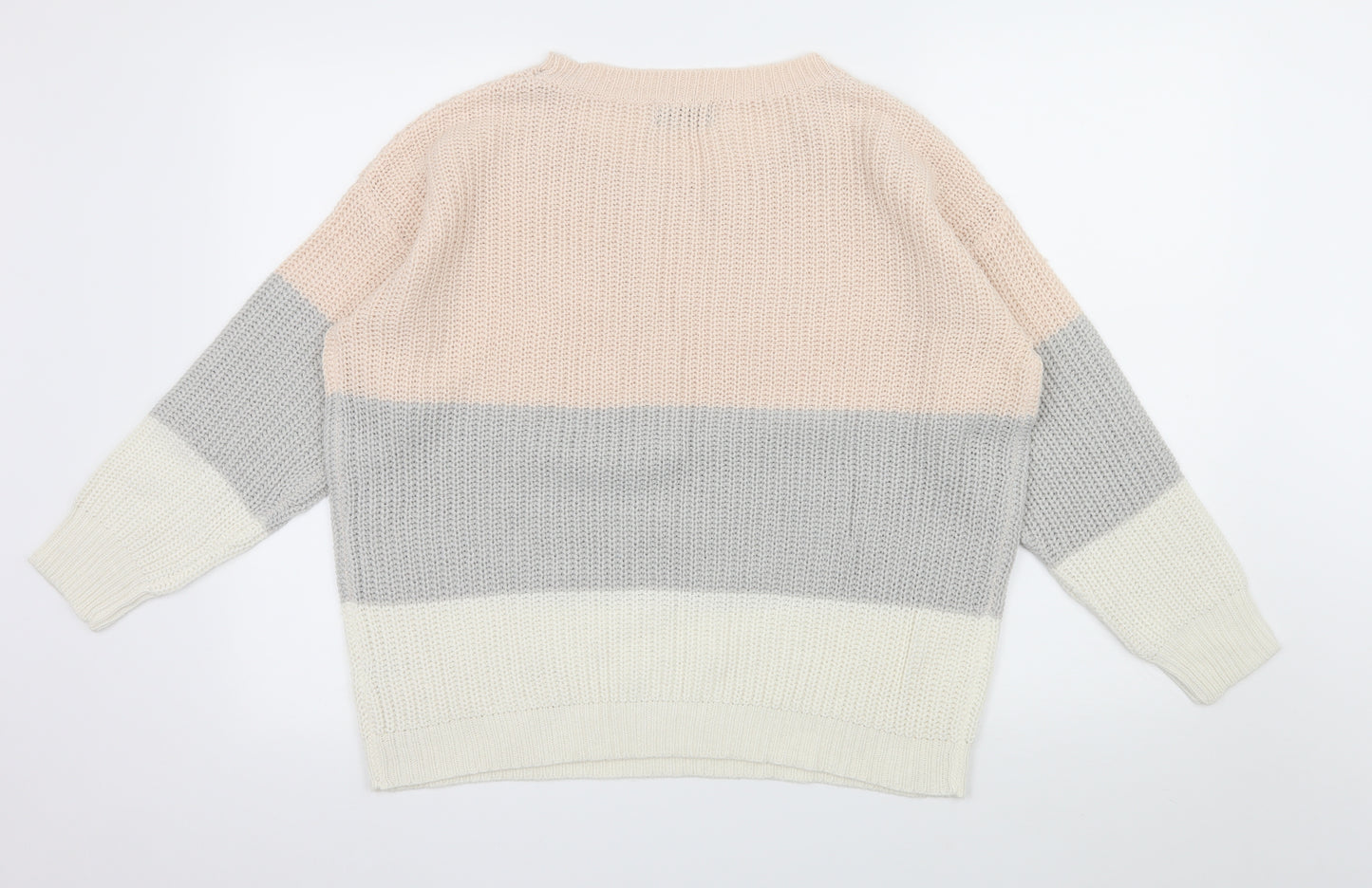 AX Paris Womens Multicoloured Striped Knit Pullover Jumper Size M