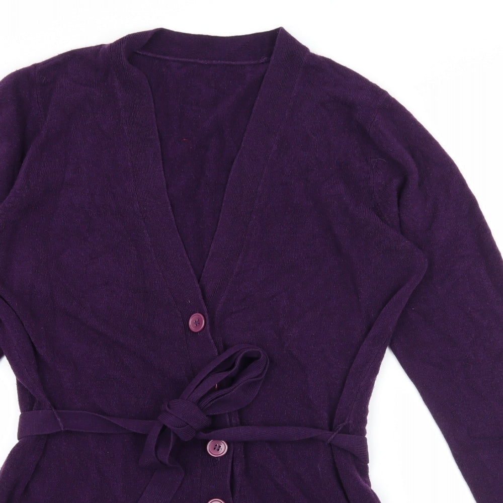 BHS Womens Purple  Knit Cape Jumper Size 14