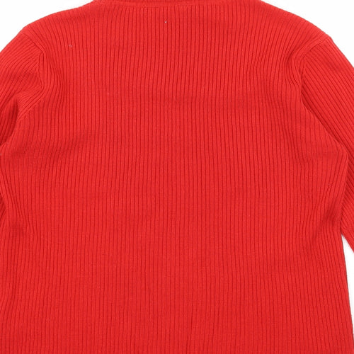 Mia Moda Womens Red  Knit Pullover Jumper Size XL
