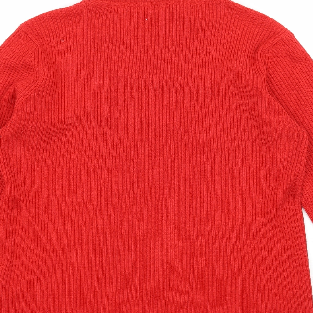 Mia Moda Womens Red  Knit Pullover Jumper Size XL