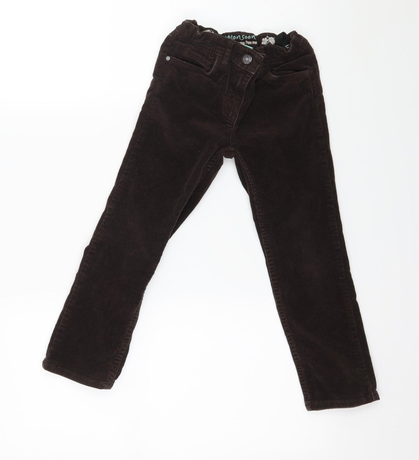 Monsoon Girls Brown  Corduroy Straight Jeans Size 4-5 Years