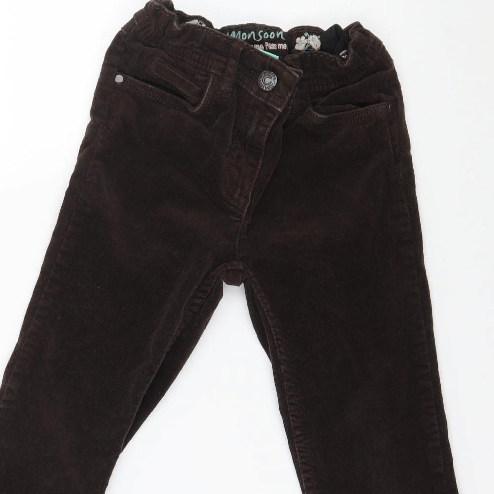Monsoon Girls Brown  Corduroy Straight Jeans Size 4-5 Years