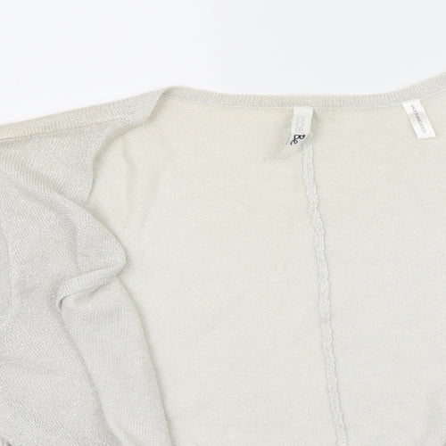 Label Be Womens Silver  Knit Cardigan Jumper Size 12
