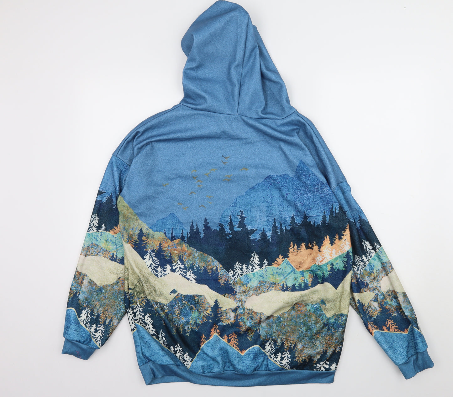 Preworn Womens Blue  Jersey Pullover Hoodie Size XL  - Landscape