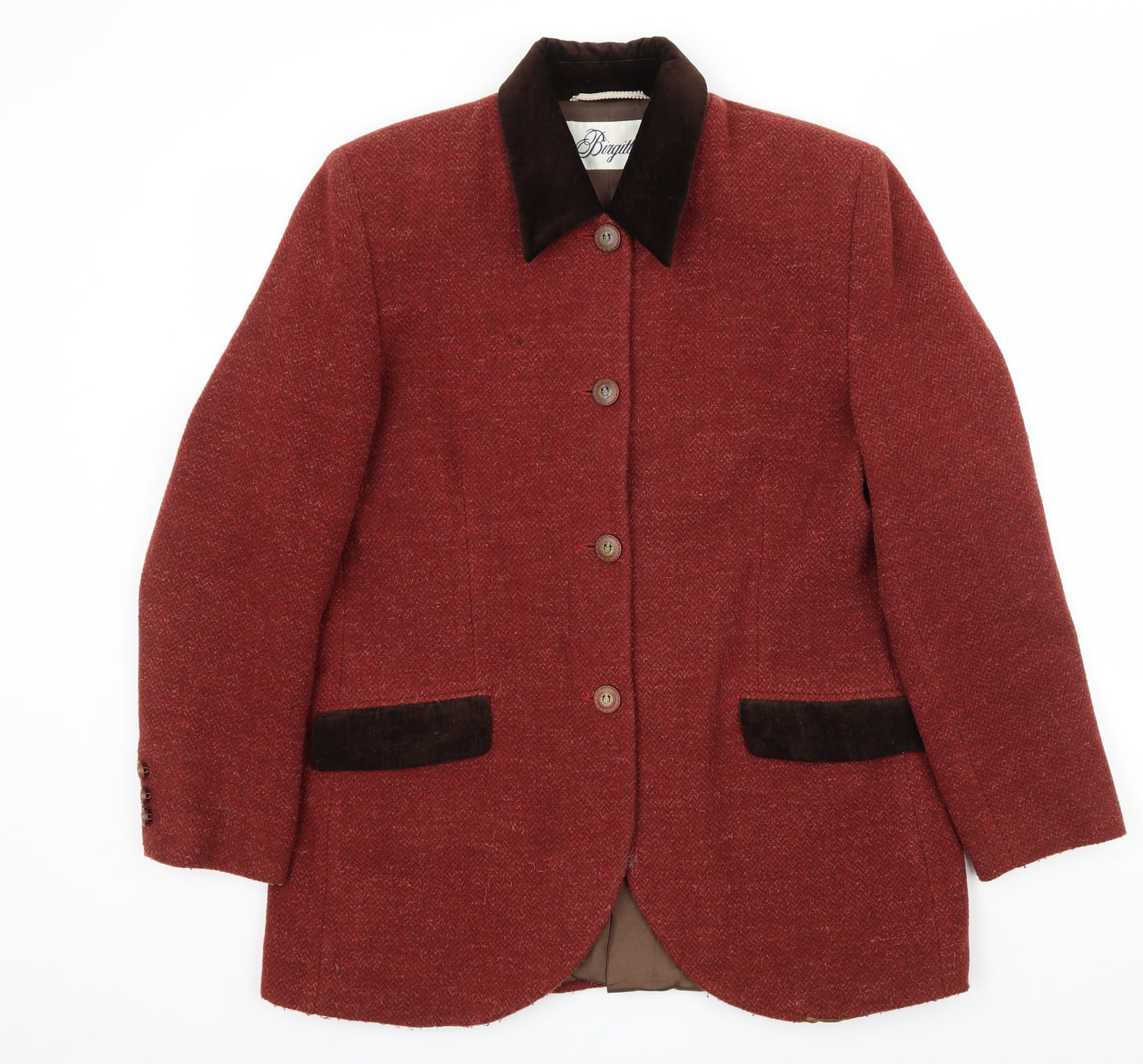 Birgitta Womens Red   Pea Coat Coat Size 12