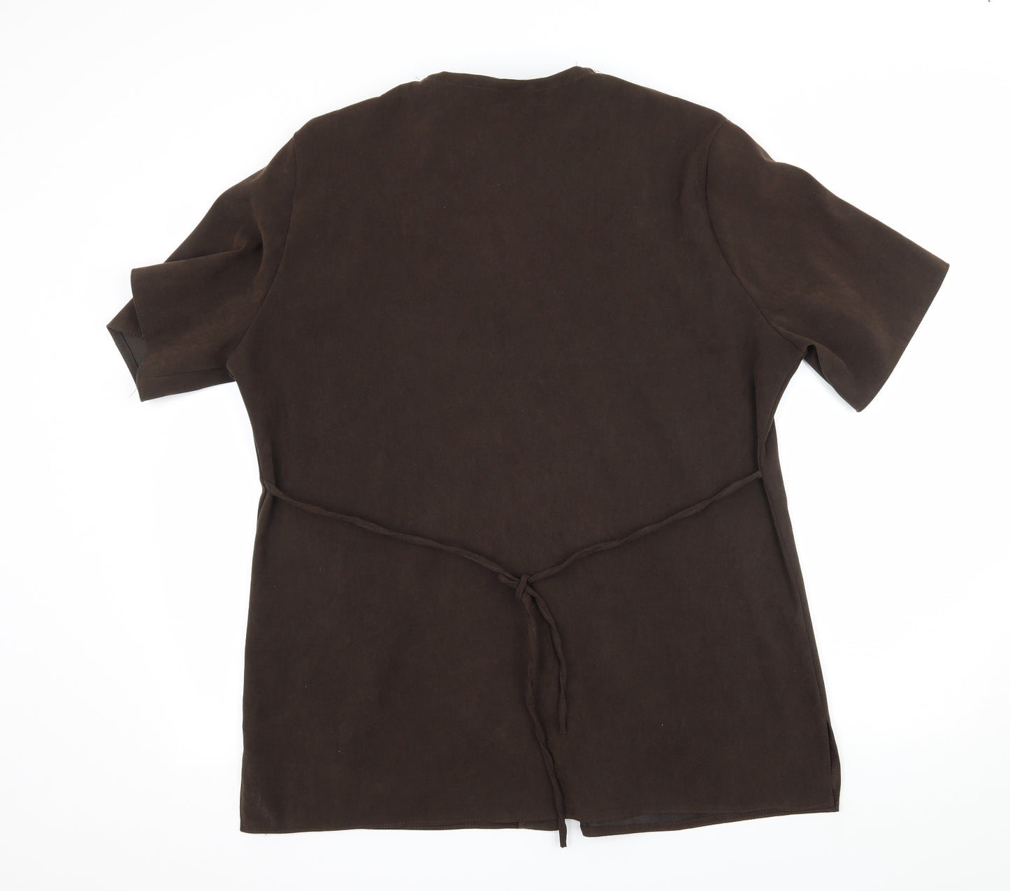 Xrose Womens Brown  Velour Basic Button-Up Size 18