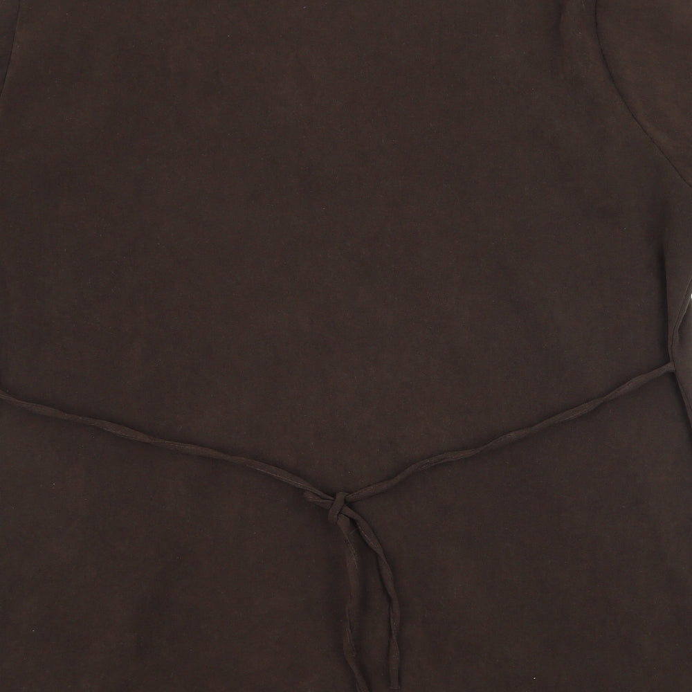 Xrose Womens Brown  Velour Basic Button-Up Size 18